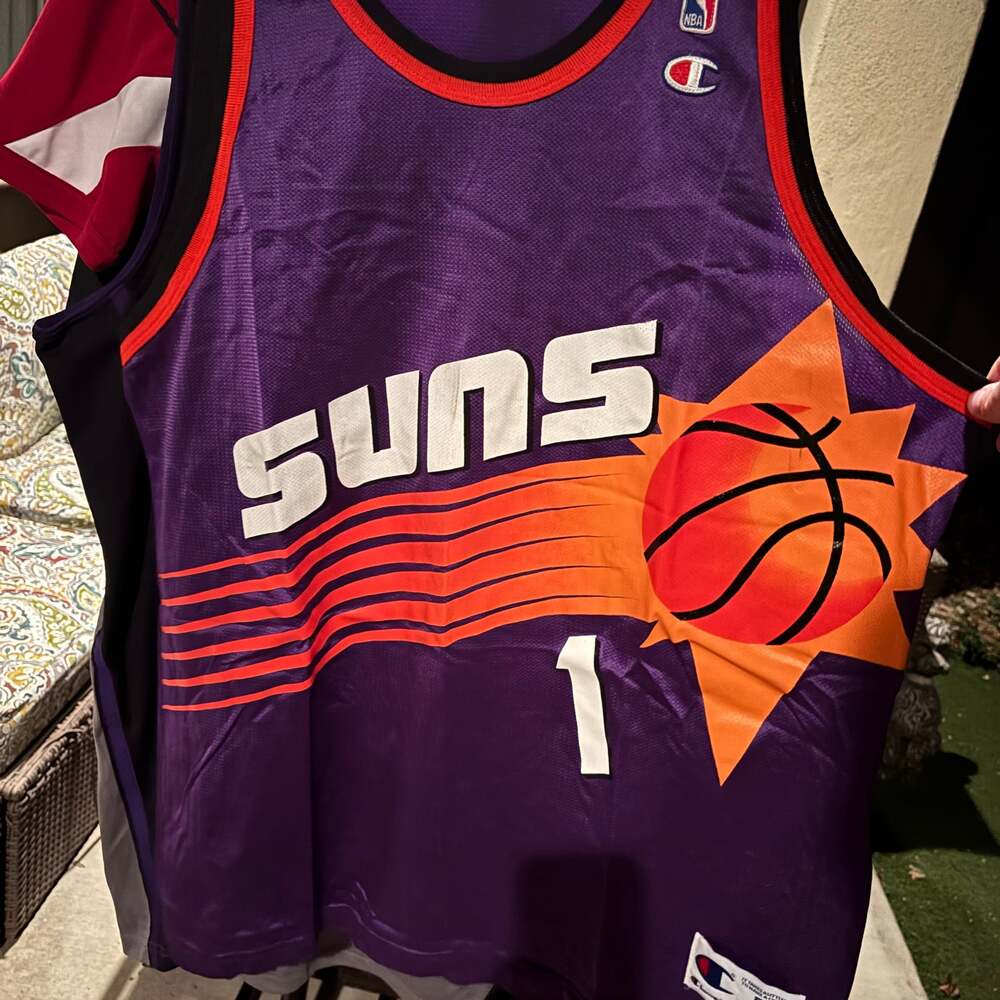 Vintage Champion Anfernee Penny Hardaway Phoenix Suns Sunburst Jersey Size 52